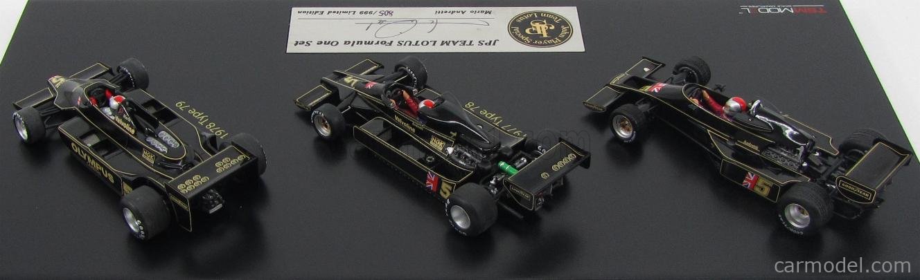 LOTUS - SET 3X - F1 TEAM LOTUS JPS TYPE 77 - 78 - 79 N 5 1976 - 1977 - 1978  MARIO ANDRETTI