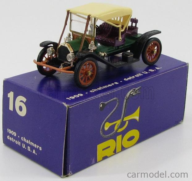 RIO-MODELS 16 Scale 1/43 | CHALMERS DETROIT USA 1909 GREEN BLACK CREAM