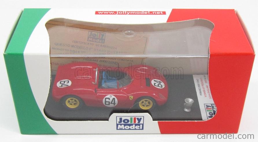 JOLLY-MODEL JL0217 Scale 1/43 | FERRARI DINO 2000 SPIDER N 64 WINNER ...