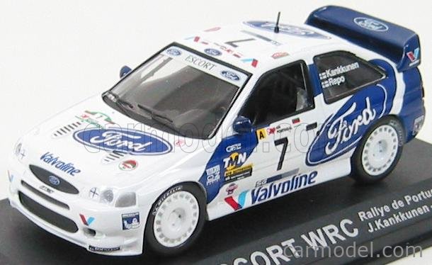  EDICOLA / Escala 1/43 |  FORD ENGLAND ESCORT RS WRC (versión noche) N 7 RALLY MONTECARLO 1998 J.KANKKUNEN - J.REPO BLANCO AZUL