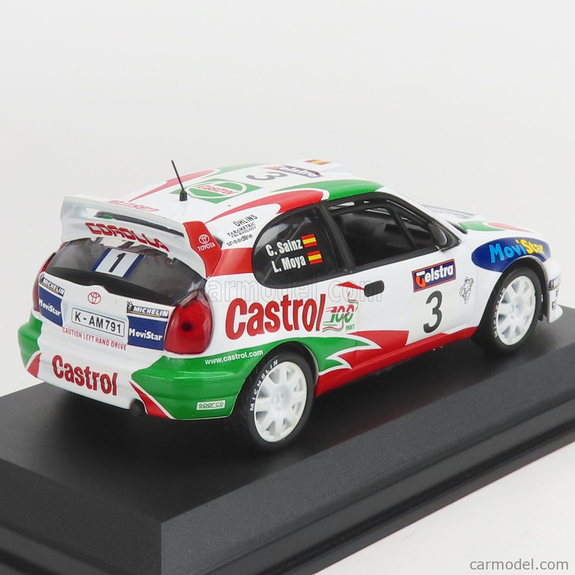 Sainz - Moya e la Toyota Corolla riparata con un ramo al Corsica 1998