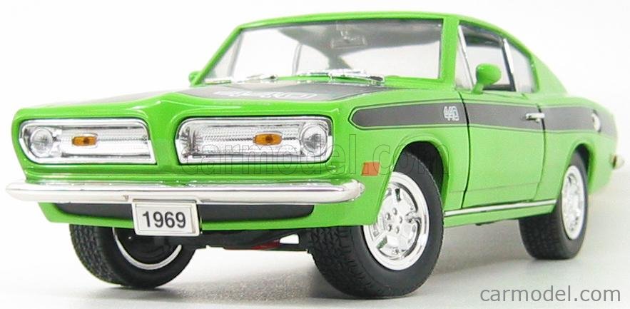 1969 Plymouth Barracuda 1/18(サブライムグリーン) Highway 61 - Plymouth Barracuda Hard Top (1969, 1:18, Green