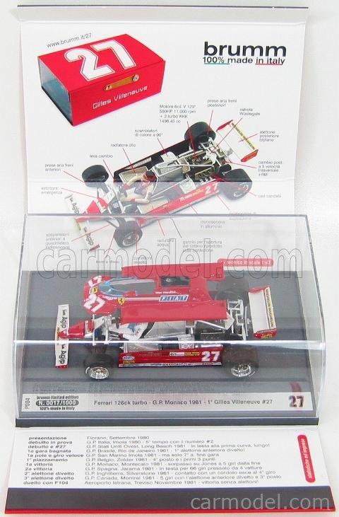 FERRARI 126CK TURBO #27 VILLENEUVE ITALY GP 1981 BRUMM