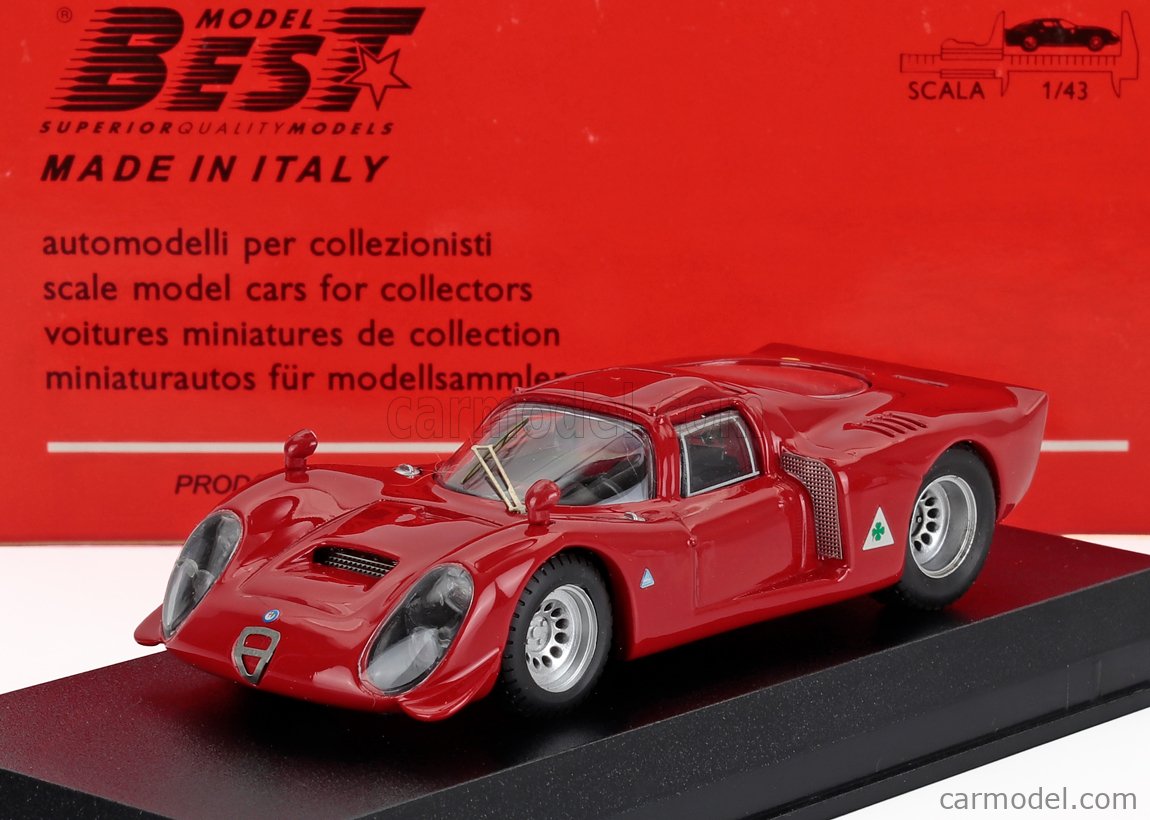 Alfa Romeo 33.2 Test Le Mans 1968 - Bianchi - Échelle 1/43 - BEST MODEL BES9647 - Précommande