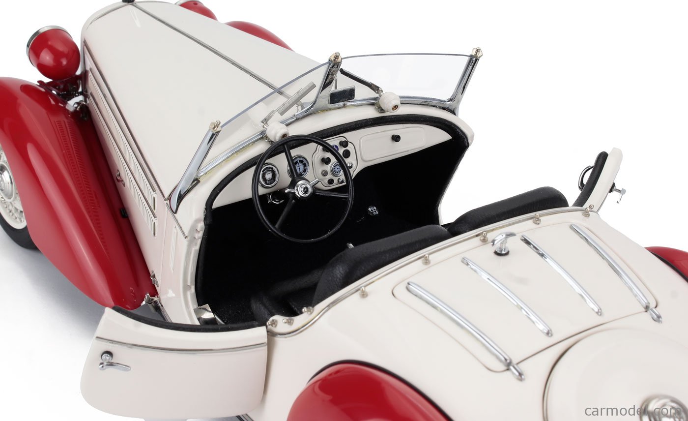 CMC M075C Scale 1/18 | AUDI 225 ROADSTER 1935 WHITE RED