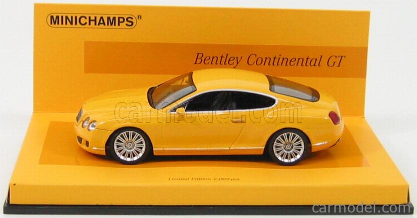 1/43 minichamps - bentley continental gt - 2008 - yellow
