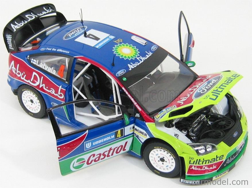 Ford Focus RS WRC Rally Car 2010 model - as driven by Jari-Matti Latvala and co driver Miikka Anttila = showing close up detail of engine bay Stock Photo