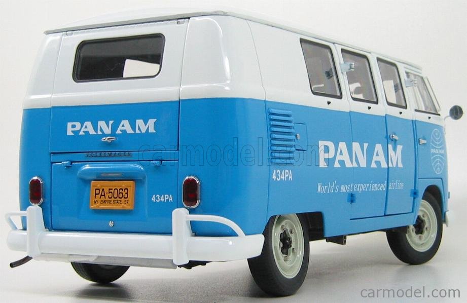 SUN-STAR 05063 Scale 1/12 | VOLKSWAGEN T1 KOMBI MINIBUS PAN-AM 1962 BLUE  WHITE