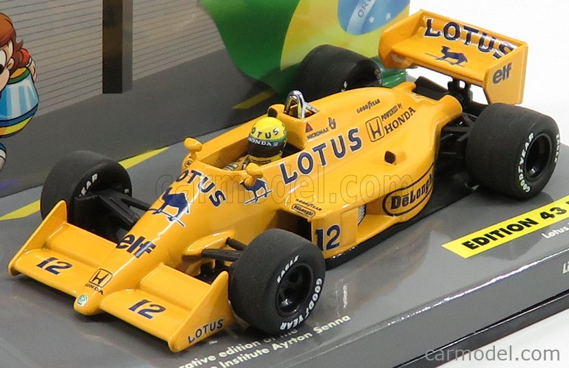 MINICHAMPS 540431502 Scale 1/43 | LOTUS F1 HONDA 99T N 12 15th ANNIVERSARY  1987 AYRTON SENNA YELLOW