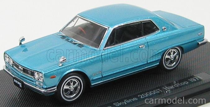 エブロ 1/43 ニッサン スカイライン 2000GT HardTop 1971 M.BLUE 