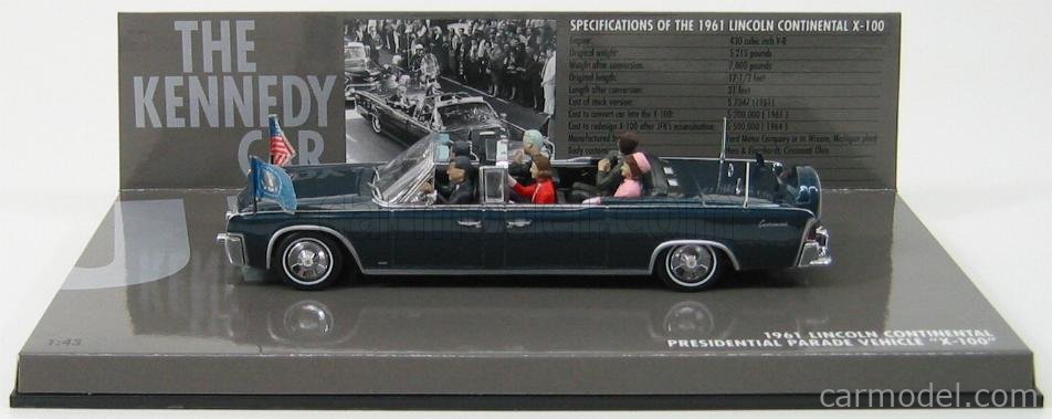 LINCOLN - CONTINENTAL PRESIDENTIAL 1961 PARADE CAR J.KENNEDY WITH FIGURES