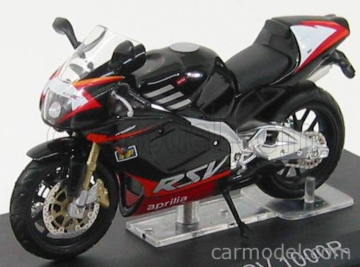 Die cast 1/24 Modellino Moto Aprilia RSV 1000R nera