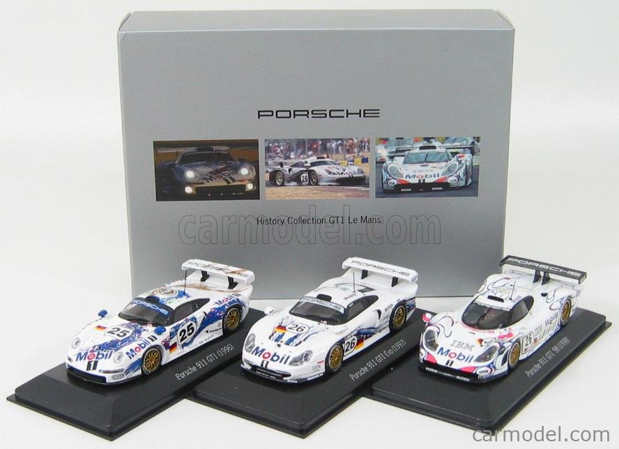 PORSCHE - SET 3x PORSCHE 911 GT1 24h LE MANS - N 25 1996 - EVO N 26 1997 -  WINNER N 26 1998 McNISH - ORTELLI - AIELLO