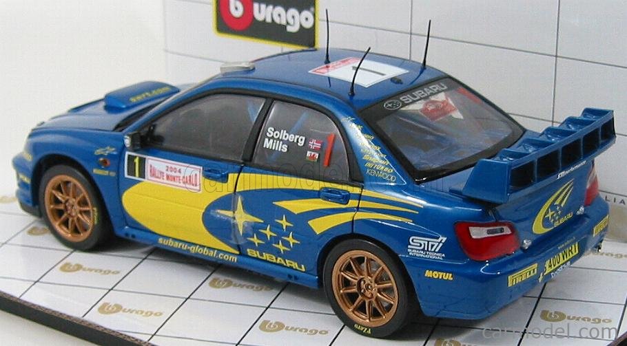 Miniature Subaru Impreza WRC Burago 1/18 - Solberg Rallye Monte Carlo 2004