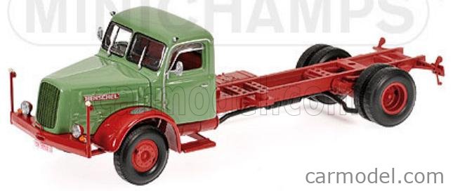 439171050 Henschel 1:43, HS 140 - CHASSIS - 1954 in grün-rot, Minichamps