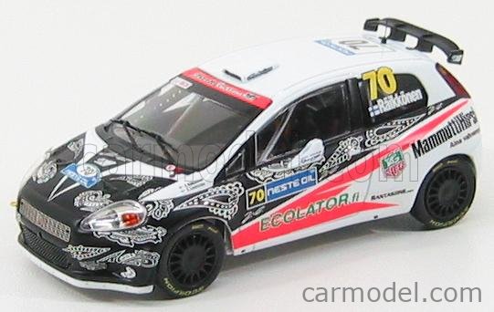 IXO-MODELS RAM393 Masstab: 1/43 | FIAT GRANDE PUNTO S2000 N 70 RALLY  FINLAND 2009 K.RAIKKONEN - K.LINDSTROM WHITE BLACK