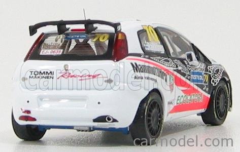 IXO-MODELS RAM393 Masstab: 1/43 | FIAT GRANDE PUNTO S2000 N 70 RALLY  FINLAND 2009 K.RAIKKONEN - K.LINDSTROM WHITE BLACK