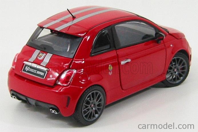FIAT 500 Abarth 695 Tributo Ferrari Modellbausatz 1/24 Fujimi | Mit Individuellem Wunschkennzeichen | Rot, Ca. 16cm Lang