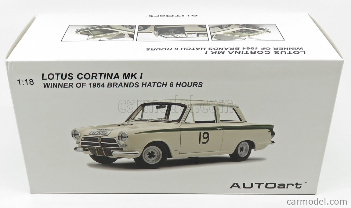 AUTOART 86439 Scale 1/18 | LOTUS CORTINA MKI N 19 WINNER 6h BRANDS