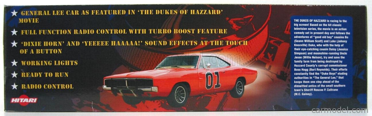 HITARI 82437 Scale 1/16 | DODGE CHARGER GENERAL LEE THE DUKES OF HAZZARD -  SOUND EFFECTS - RADIO CONTROL ORANGE