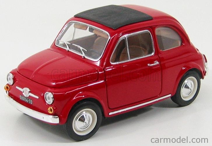 BURAGO 18-12020R Scale 1/16 | FIAT 500F CLOSED ROOF 1965 RED