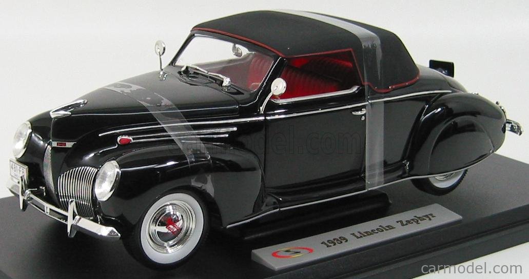 SIGNATURE 18102BK Scale 1/18 | LINCOLN ZEPHYR CABRIOLET CLOSED 1939 BLACK