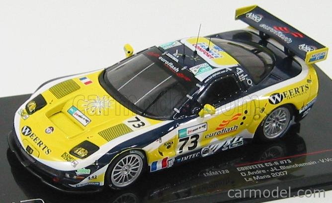 Ixo Models Lmm128 Masshtab 1 43 Chevrolet Corvette C5 R N 73 24h Le Mans 07 D Andre J L Blanchemain V Vosse Yellow Blue White