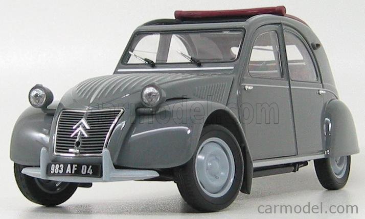 Miniature Citroen 2CV 1/18 Norev Azlp Grise 1958 Avec Toit Ouvrant 