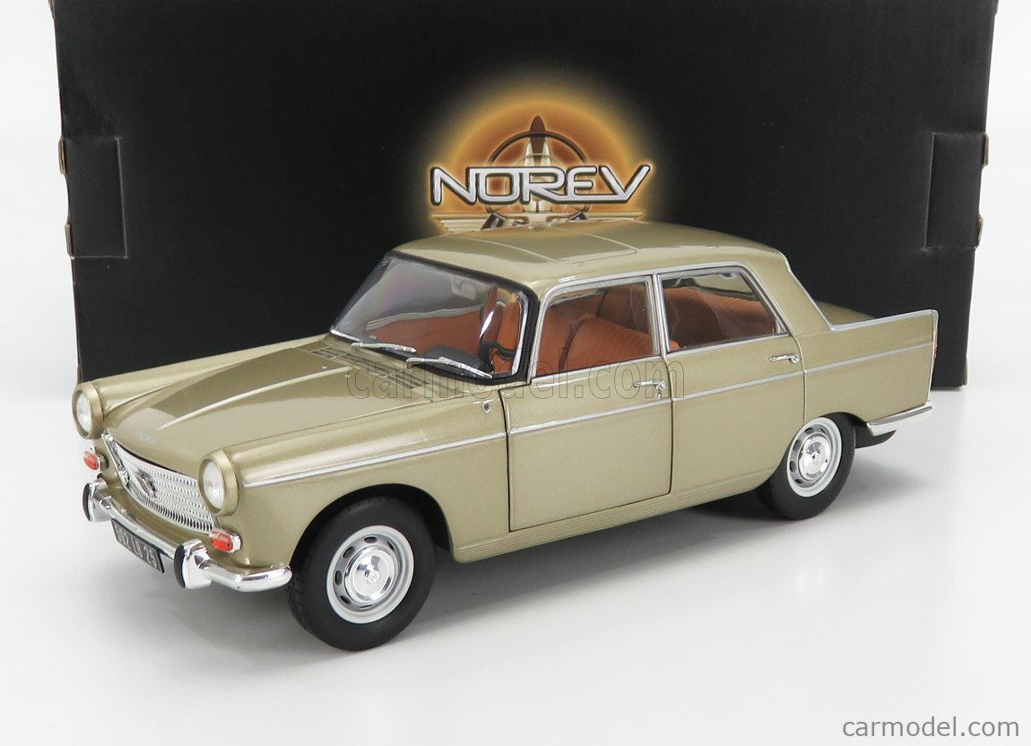 Norev 1:18 Peugeot 404 1965 - Brown Metallic with Caravan Hénon