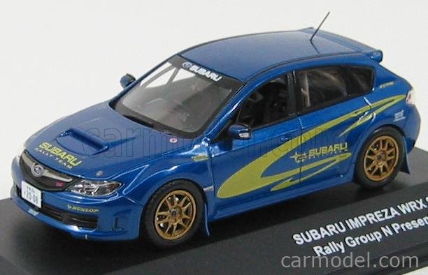 J Collection Jc096 Scale 1 43 Subaru Impreza Wrx Sti Gr N 08 Rally Presentation Car Blue Met Yellow