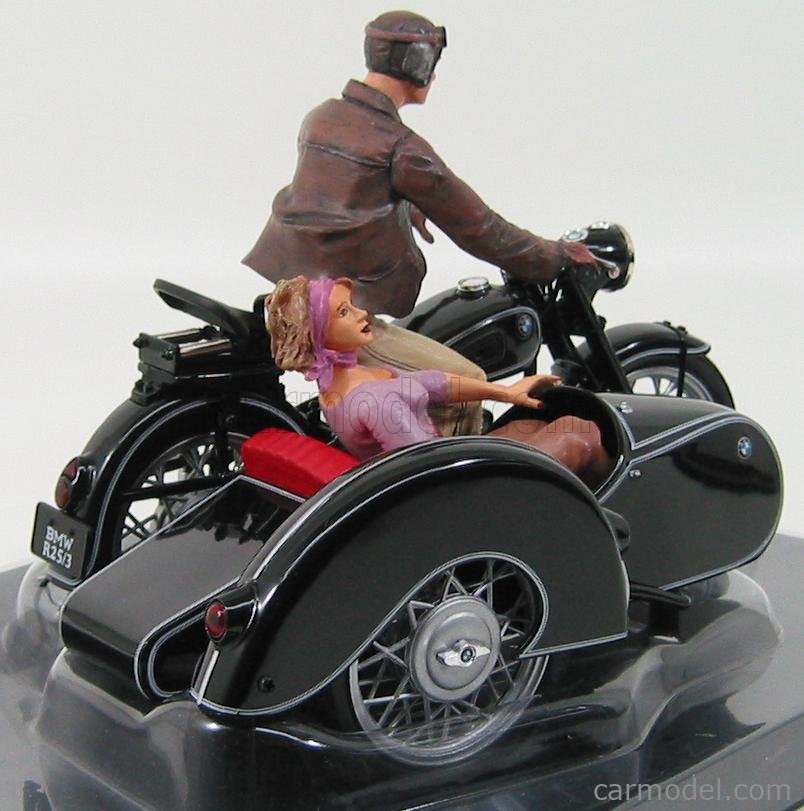 SCHUCO 06499 Scale 1/10 | BMW R25/3 WITH SIDECAR + 2 FIGURES 1953 BLACK