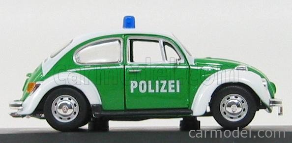 A collectible scale model VW Kafer 1200 Polizei from Altaya