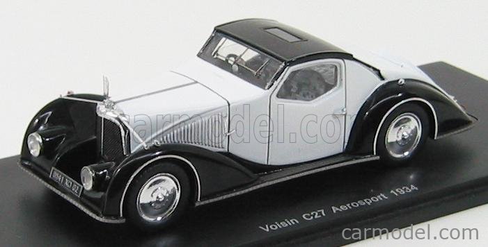 1/43 Minichamps 1934 Voisin C27グランドスポーツ SPARK-MODEL S2706 Scale 1/43 | VOISIN C27 AEROSPORT 1934 BLACK WHITE