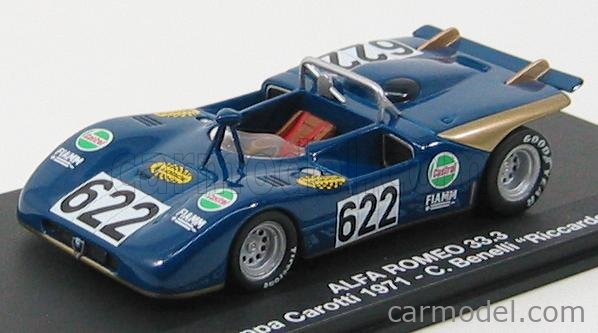M4 Alfa Romeo 33.3 1971 Prova ミニカー M4 M47167 Scale 1/43 | ALFA ROMEO 33.3 N 622 COPPA CAROTTI 1971 C