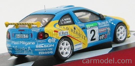Miniature Anson 1/18 Renault Maxi Megane WRC - Climent Munoz - Bleu/Jaune