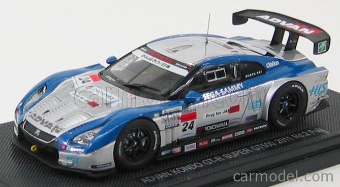 Ebbro Eb Scale 1 43 Nissan Gt R R35 Nismo Advan Kondo N 24 Super Gt500 Rd 2 Fuji 11 H Yasuda B Wirdheim Silver Blue