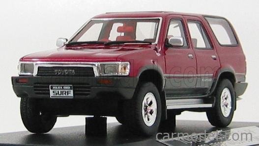 HI-STORY HS041RE Scale 1/43 | TOYOTA HILUX SURF 4WD TURBO SURF 4-DOOR WAGON SSR  LIMITED 1989 URBAN RED TONING MET