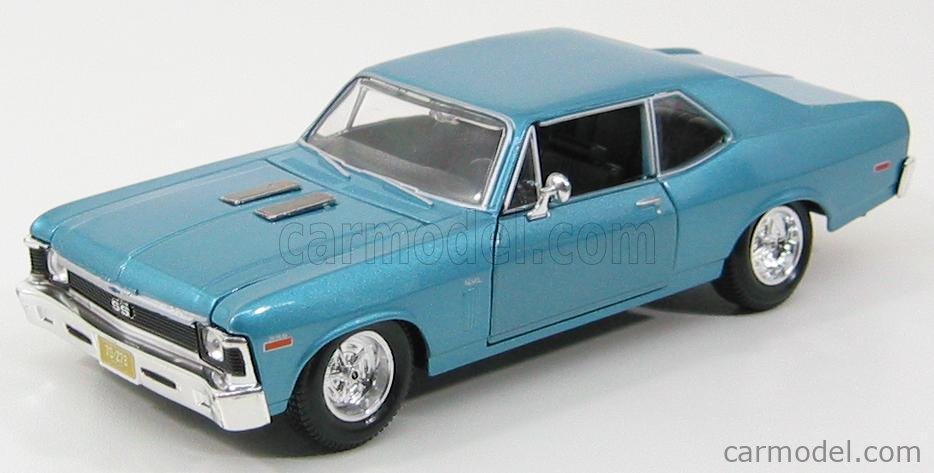 MAISTO 31262LB Scale 1/24 | CHEVROLET NOVA SS COUPE 1970 LIGHT BLUE MET