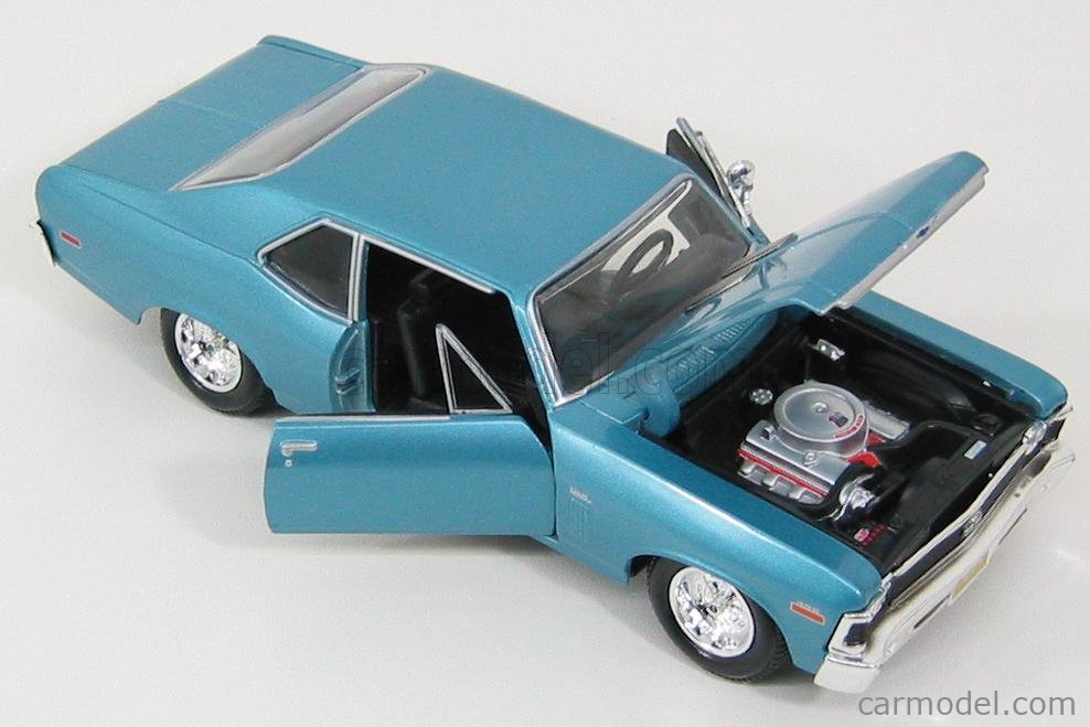 Blue 1970 Chevrolet Nova SS Coupe Maisto 31262-1/24 Scale Diecast Car 