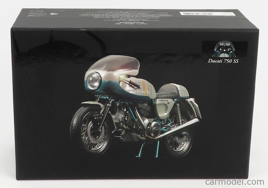 MINICHAMPS 122120750 Scale 1/12 | DUCATI 750 SUPER SPORT 1977 SILVER LIGHT  BLUE MET