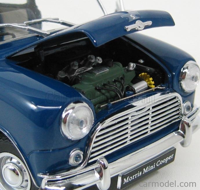 KYOSHO 08108BU Scale 1/18 | MORRIS MINI COOPER MKI 1275S 1959 WITH FLAG THE  UNION JACK BLUE IVORY