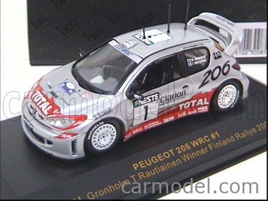 PEUGEOT 206 WRC Gronholm Vainqueur Rally Finlande 2001 IXO
