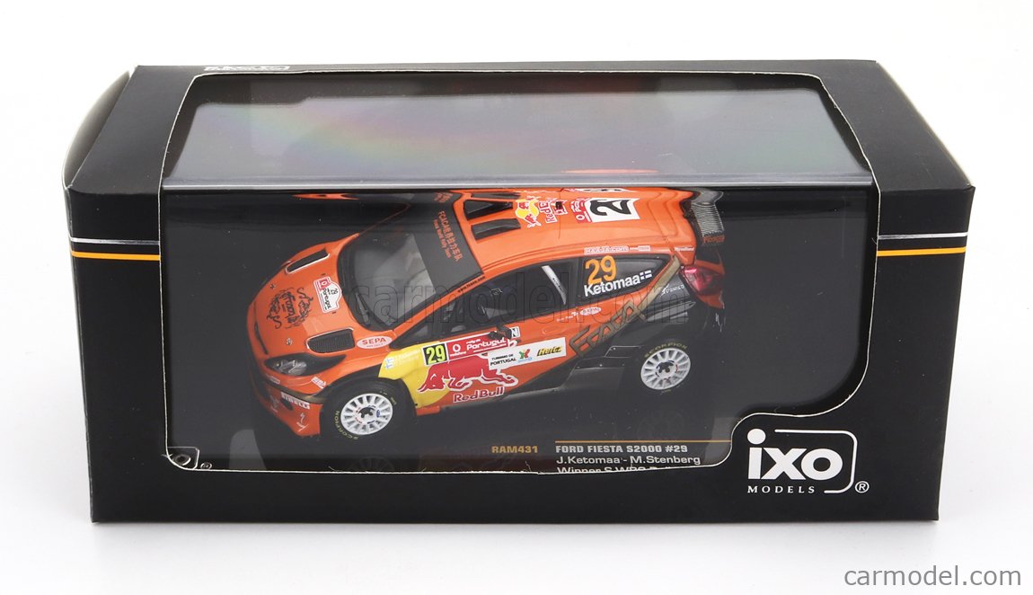OPO 10 - Coche de Rally Escala 1/43 Compatible con Ford Fiesta S2000 Monte Carlo 2010 Hirvonen Lehtinen - BR48