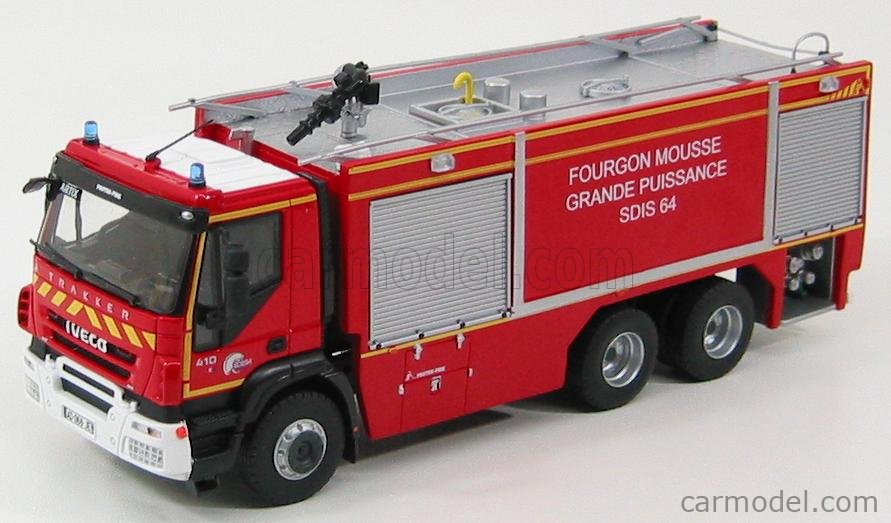 Eligor Masstab 1 43 Iveco Fiat Trakker 410es Sapeurs Pompiers Fm0gp Iturri Furgon Mousse Grande Puissance Sdis 64 06 Red Silver White