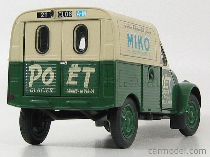 Norev 1/18 Citroën 2CV Fourgonnette Miko – Glacier Poët, Verte Et Crème