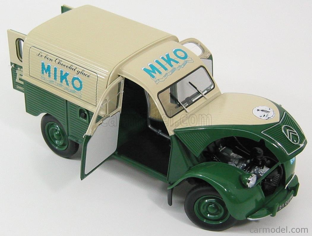 Norev 1/18 Citroën 2CV Fourgonnette Miko Poët Glacier – Vert/crème, Occasion