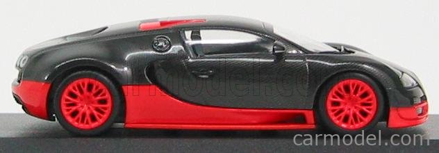 1/43 Bugatti Veyron 16.4 Super Sport 2010 Black/Orange Diecast Car Model Toy 