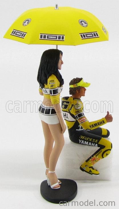 Valentino Rossi Pilote Sitting Figurine & Dame de Parasol Gp Laguna Seca 2005 1 