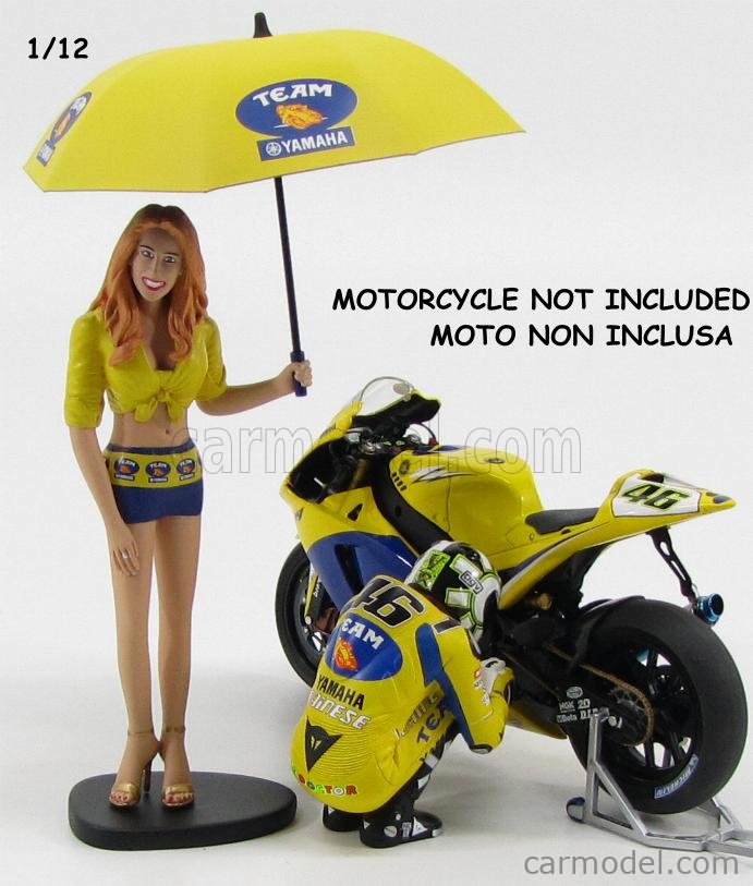 Valentino Rossi Sitting Figure & Ombrellina Girl World Champion MotoGP 2004 1:12 