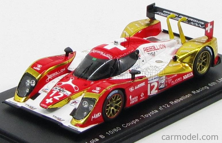 SPARK-MODEL S2527 Scale 1/43 | LOLA B10/60 TOYOTA REBELLION RACING N 12 6th  24h LE MANS 2011 N.PROST - N.JANI - J.BLEEKEMOLEN RED GOLD WHITE